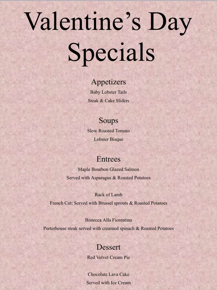 valentines day restaurant specials washington dc